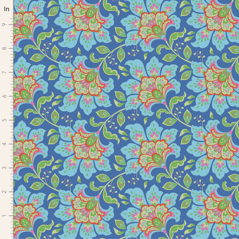 Tilda Bloomsville fabrics by the Fat quarter - cotton quilting fabric. Blueberry/Dove