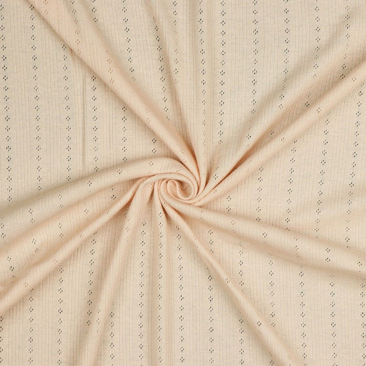 Diamond openwork/ Pointelle & Rib 100% cotton jersey knit fabric x 1/2 m