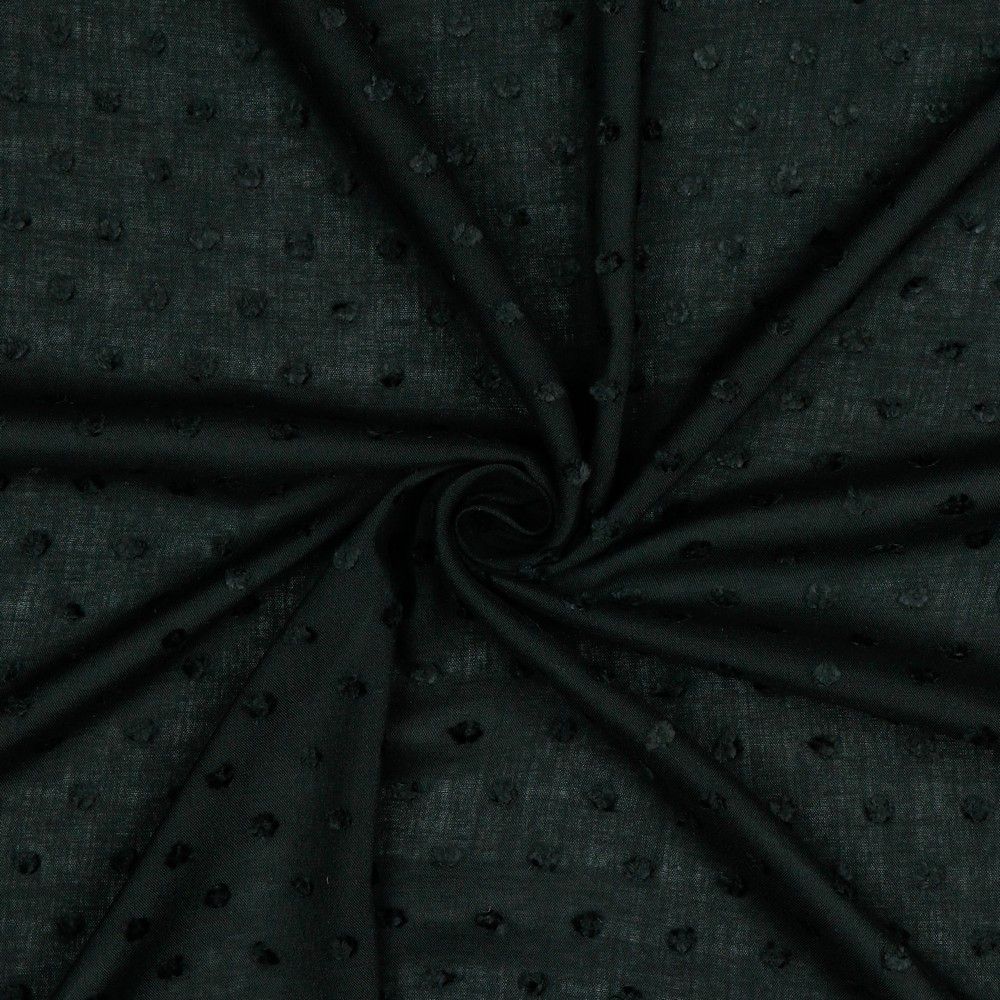 Lightweight Cotton Dobby Spot fabric by the half metre. White, black, navy blue.