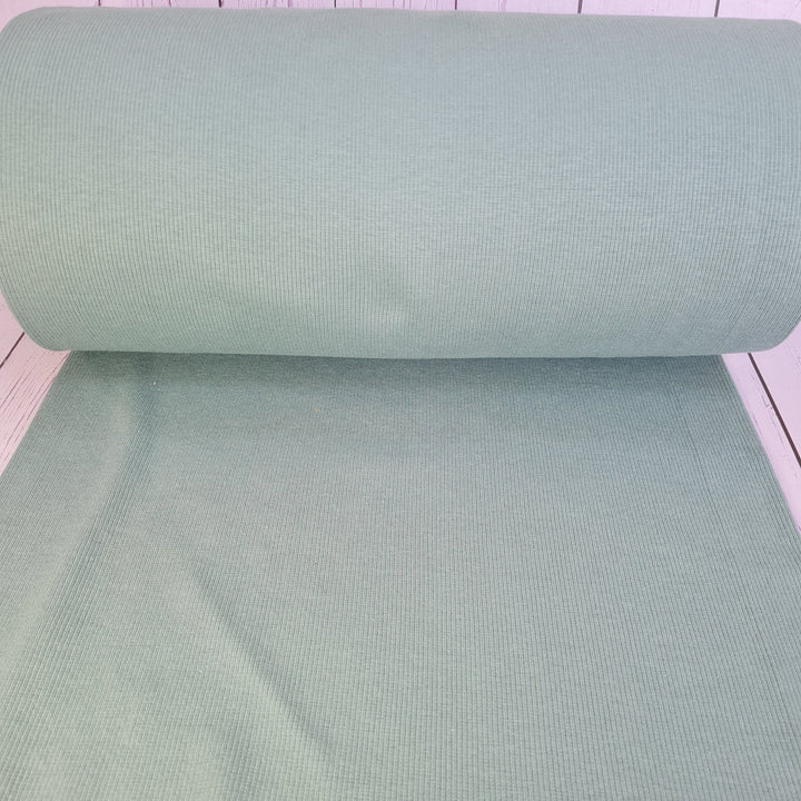 Tubular jersey ribbing knit cotton Oeko-Tex fabric. Ribbed cuffing, waistbands sold per 1/2m