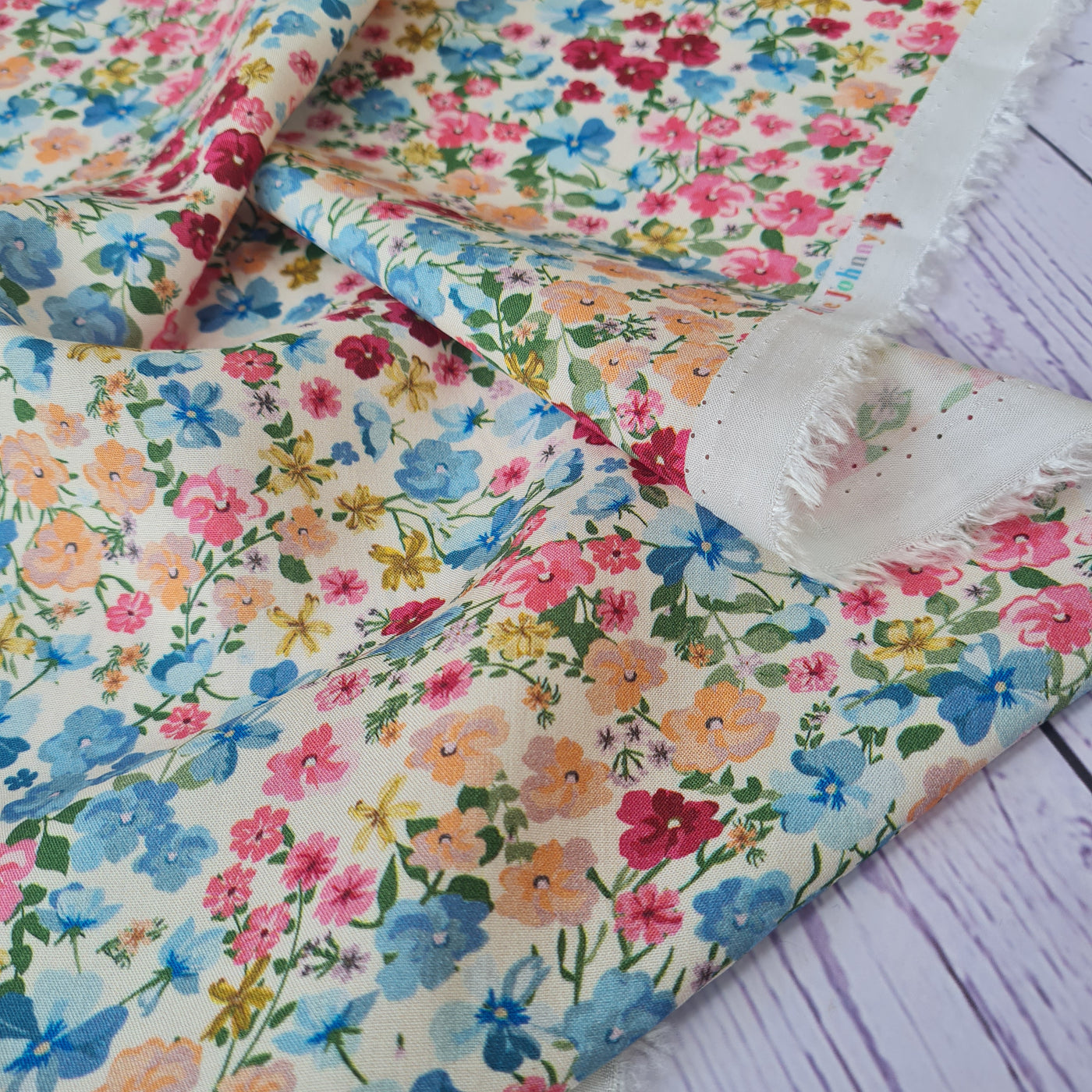 Blooming Floral digital 100% Viscose Challis dress fabric per 1/2m