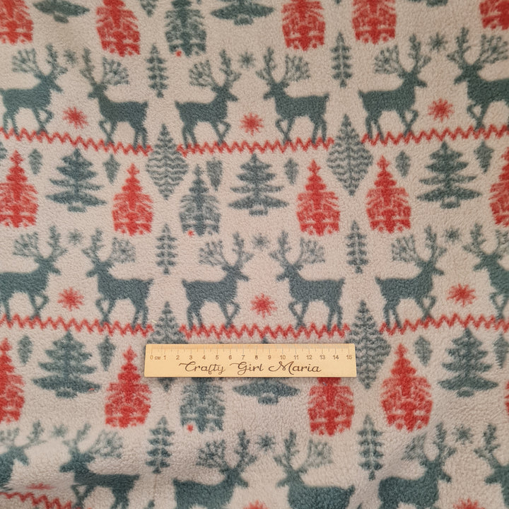 Christmas Fairisle Bubs Polar Fleece Soft Fabric, 148cm wide. Sold per 1/2m