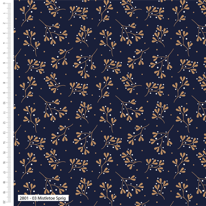5 Pack Navy & Gold Metallic Christmas 18" X 22" Fabric, 100% Cotton Fat Quarters