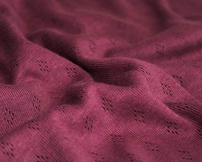 Fine 100% cotton jersey knit with Diamond openwork/ Pointelle fabric x 1/2 m