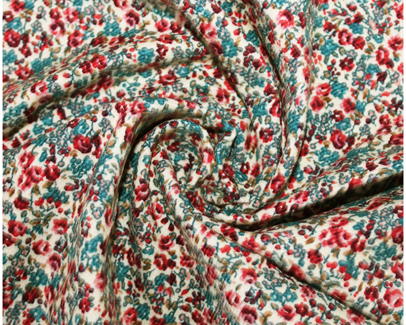 Ditsy floral / berries 100% Cotton Needlecord babycord fabric per 1/2m