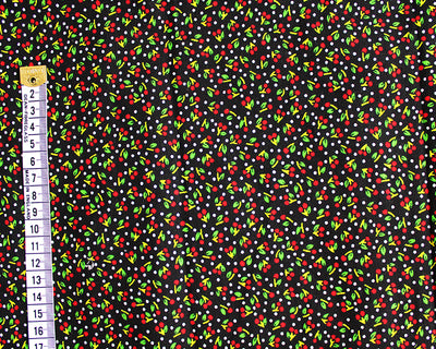 Ditsy floral / berries 100% Cotton Needlecord babycord fabric per 1/2m
