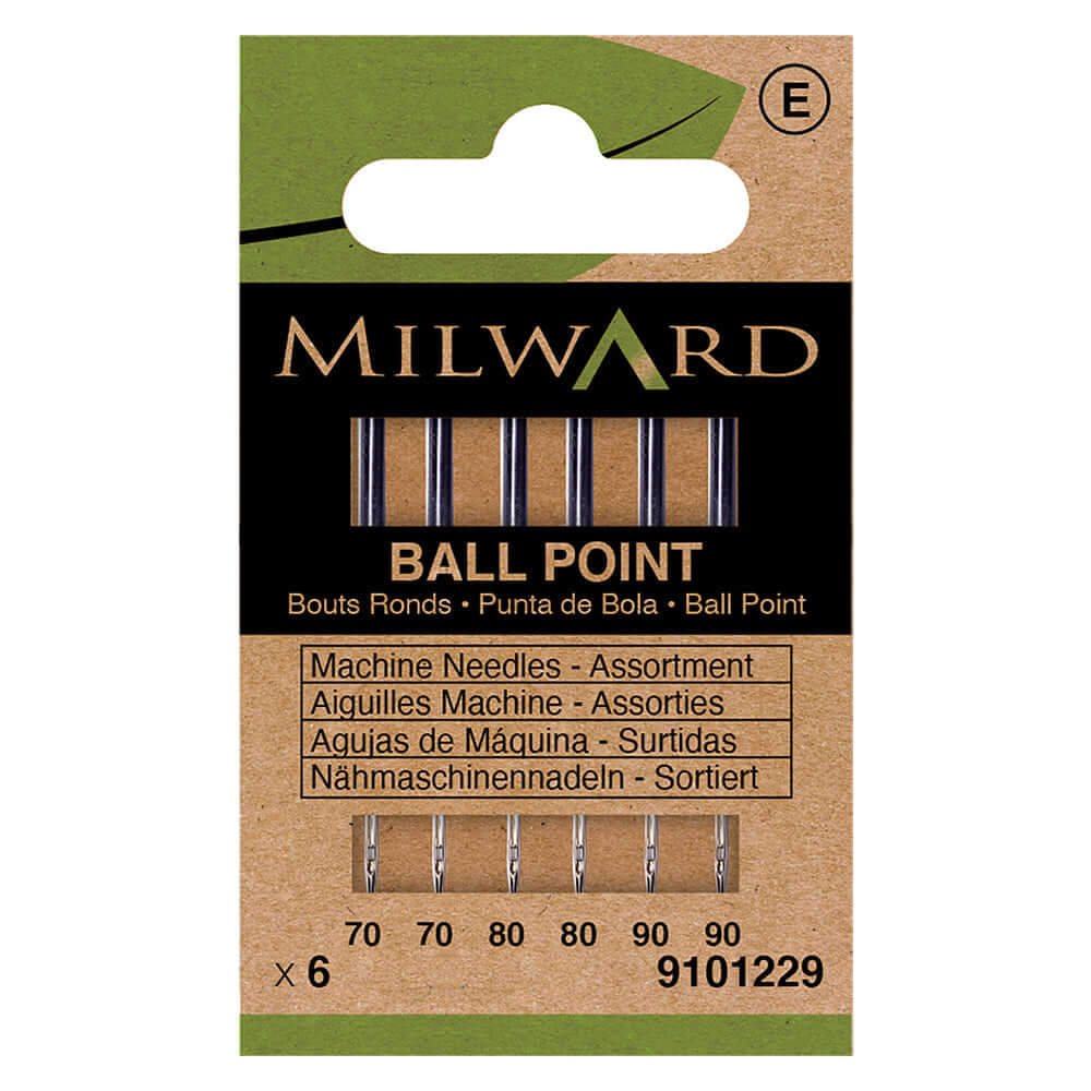 6 pk Eco Sewing Machine Needles | Milward Plastic free | Universal Ballpoint Stretch