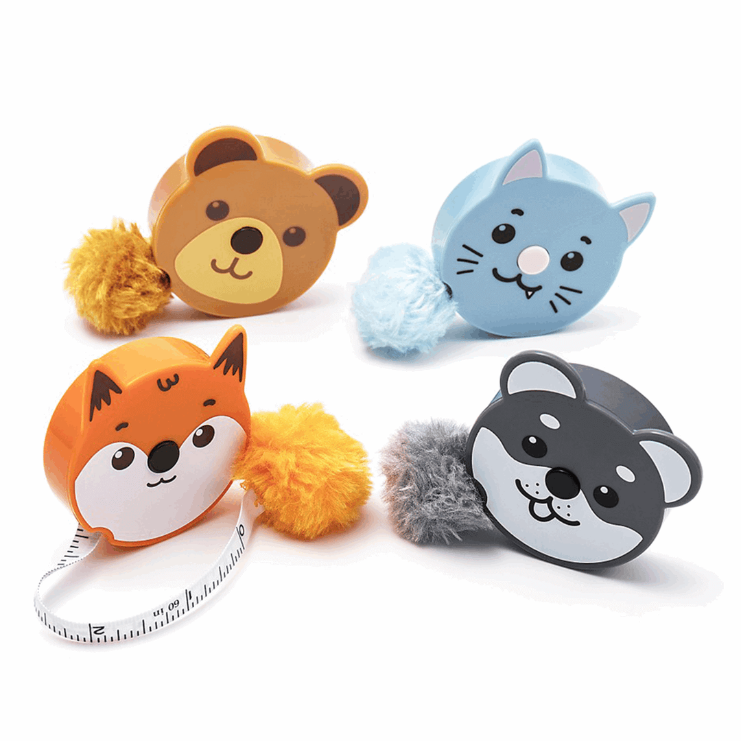 Fluffy animal kids Tape Measure: 150 cm long. Metric and imperial.