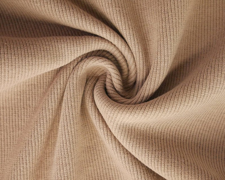 Tubular jersey ribbing knit cotton Oeko-Tex fabric. Ribbed cuffing, waistbands sold per 1/2m