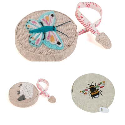 Deluxe Applique Butterfly /Sheep /Bee Retractable Tape Measure. Sewing and crafts. 60 in/150 cm.