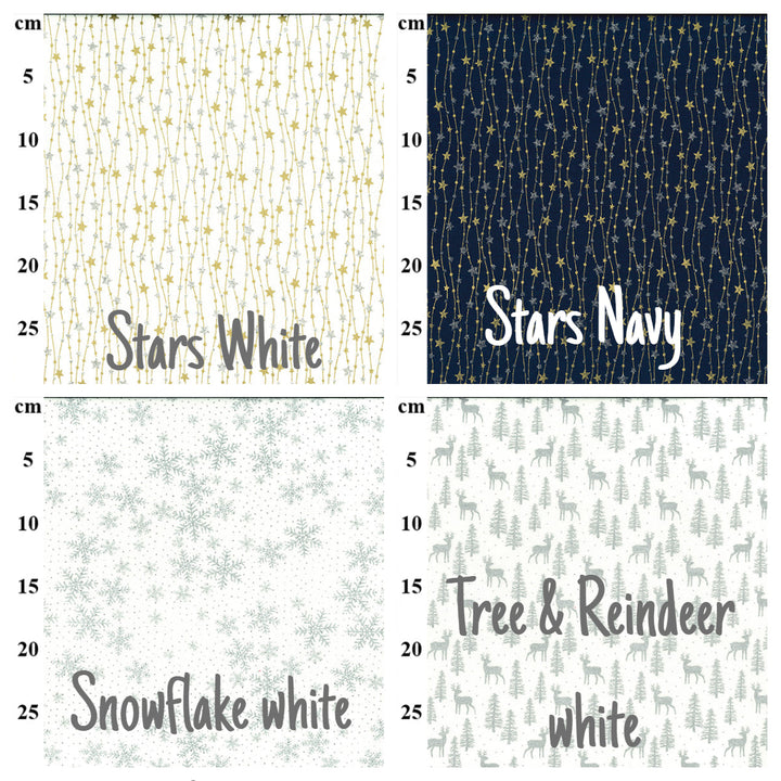 Navy white Christmas fat quarter bundle/ by the half metre quilting / craft cotton Fabrics.