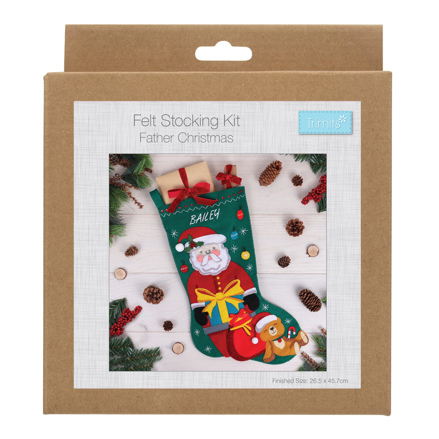 Trimits Personalised Felt Christmas Stocking Kit: Father Christmas/ Snowman