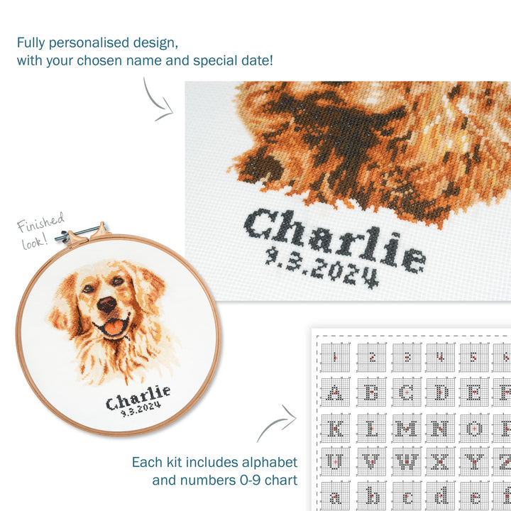 Large Counted Cross Stitch Kit - Golden Lab Retriever