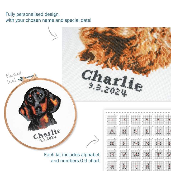Large Counted Cross Stitch Kit - Dachsund