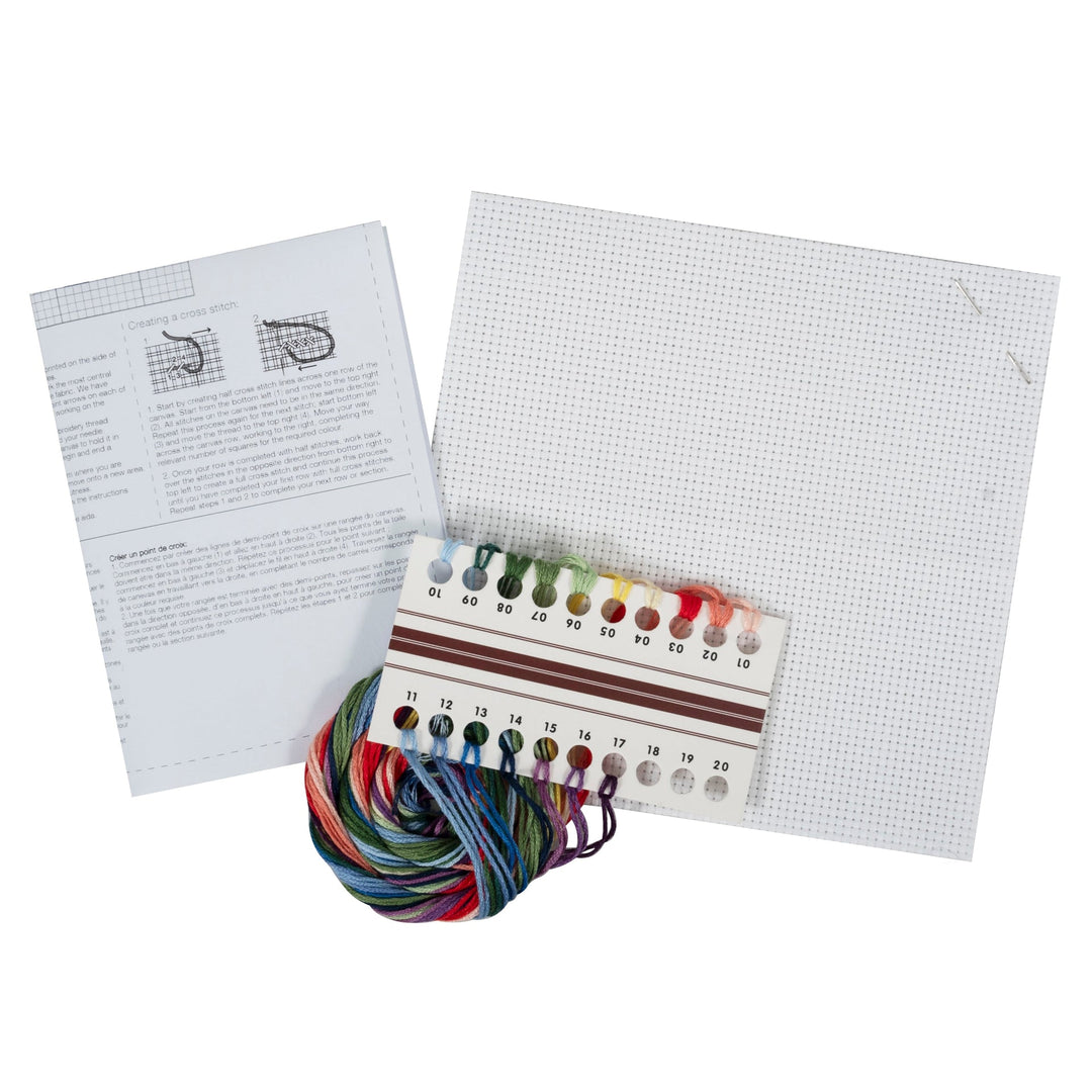 Mini Counted Cross Stitch Kit - Pansies