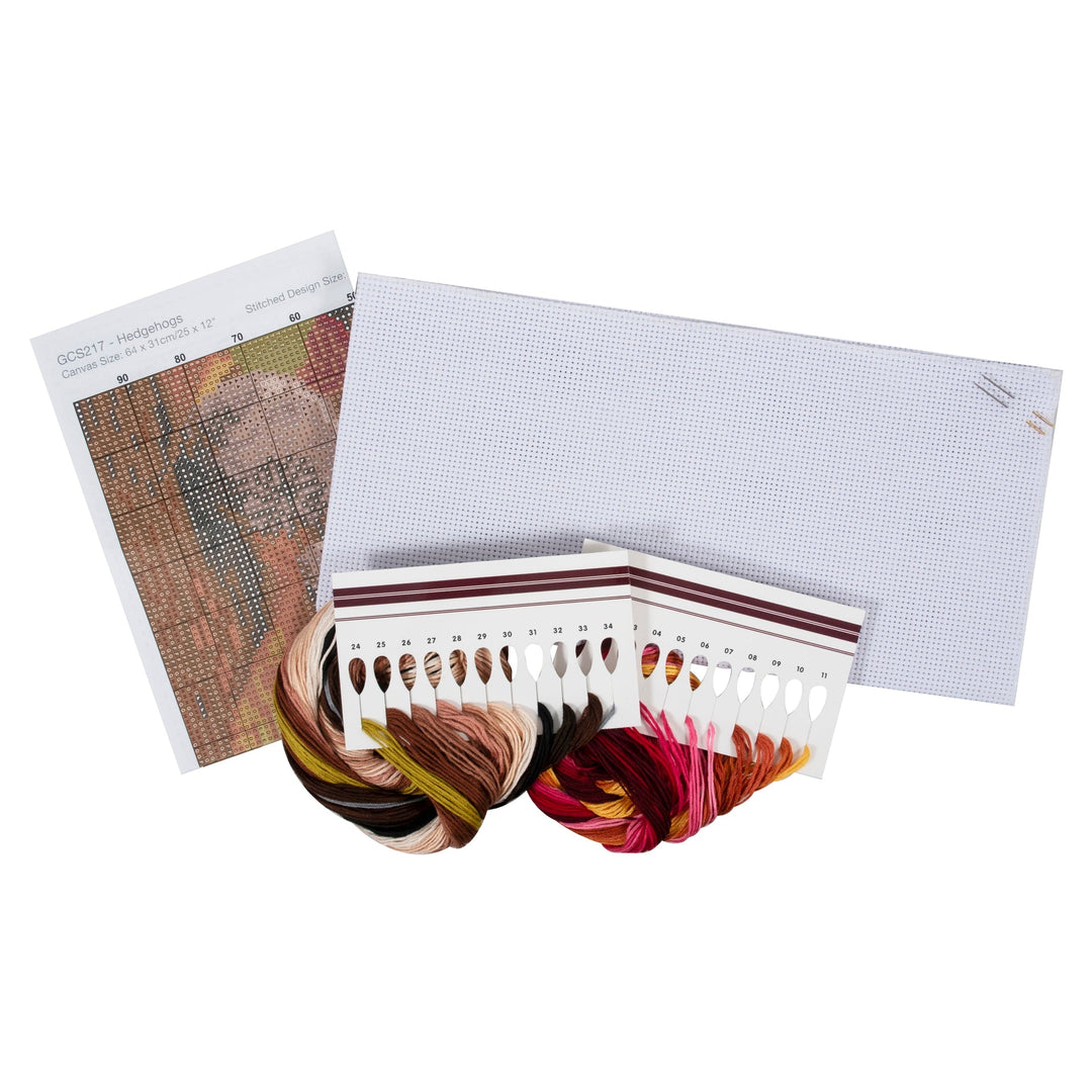 Large Counted Cross Stitch Kit - Hedgehogs