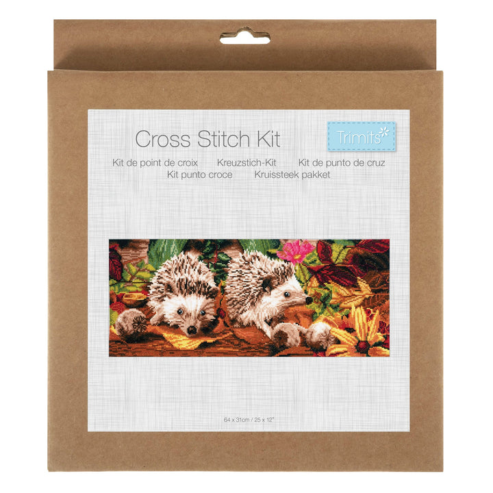 Large Counted Cross Stitch Kit - Hedgehogs
