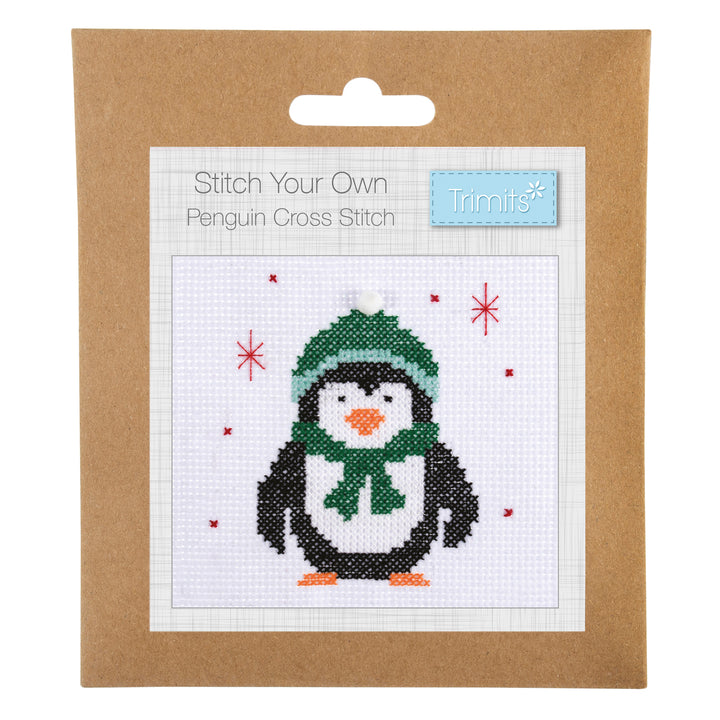 Mini Counted Cross Stitch Kit - Christmas Penguin