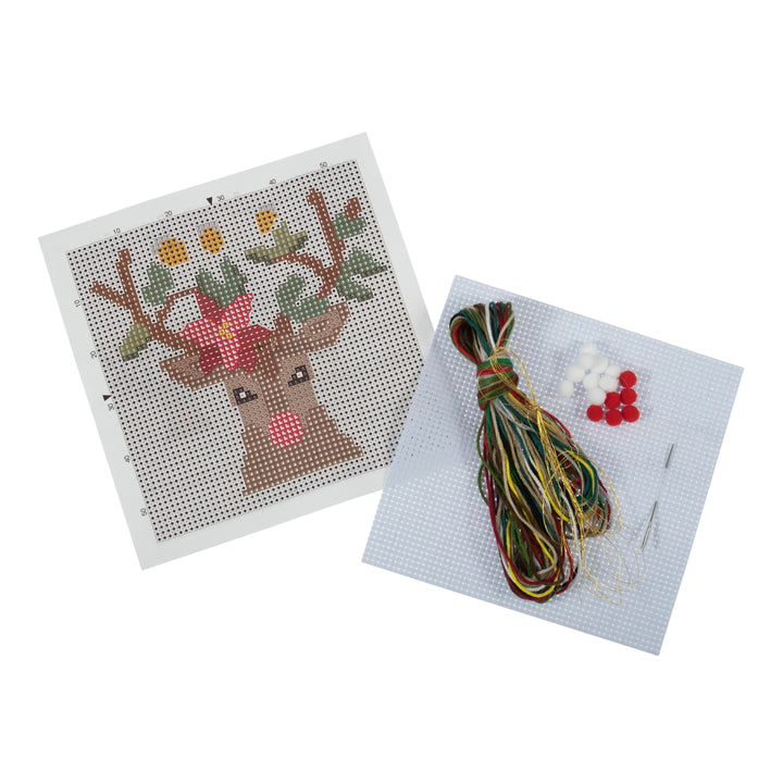 Mini Counted Cross Stitch Kit - Christmas Reindeer