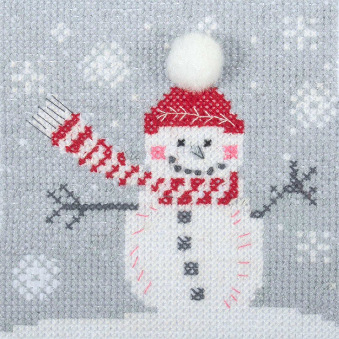 Mini Counted Cross Stitch Kit - Christmas Snowman