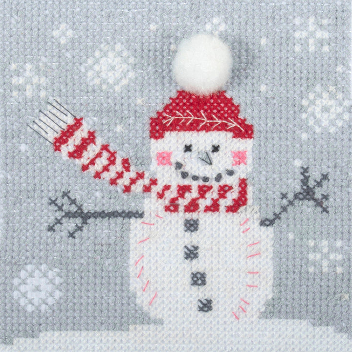 Mini Counted Cross Stitch Kit - Christmas Snowman