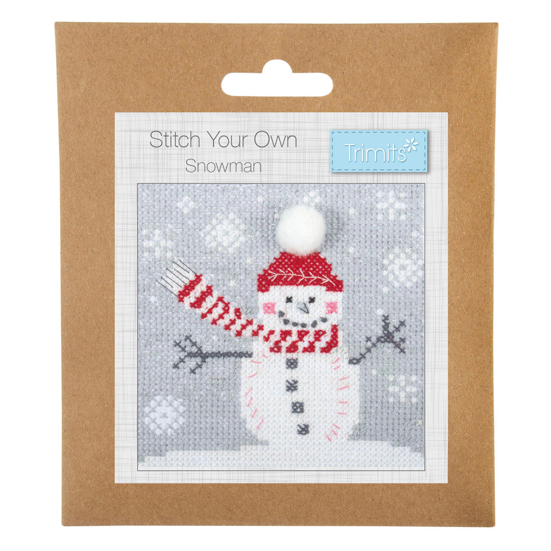 Mini Counted Cross Stitch Kit - Christmas Snowman