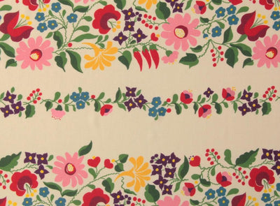 Cream Joni Floral Stripe Viscose Lawn. Fabric Godmother dress fabric per 1/2m