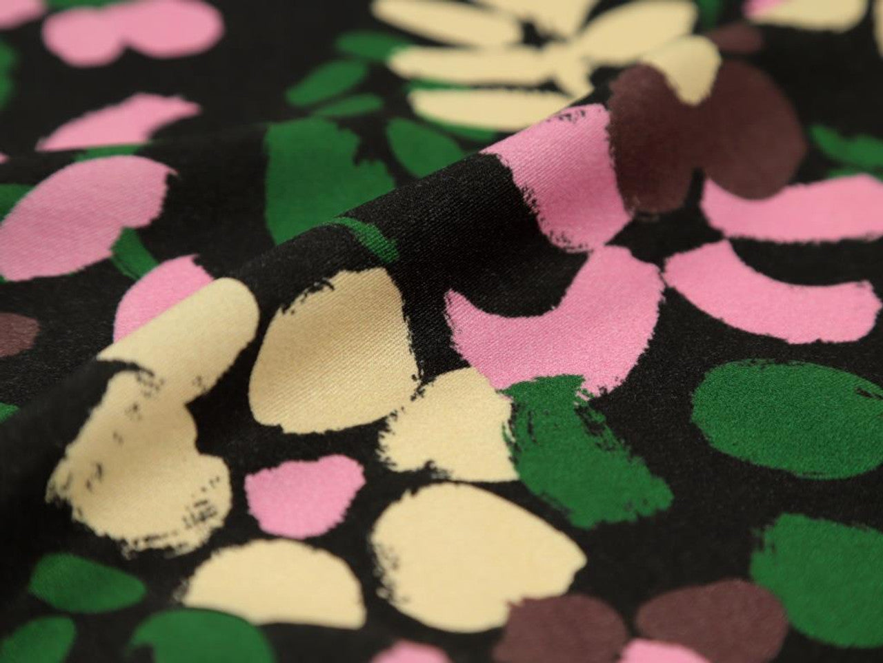 Black Jude Floral Viscose Twill. Fabric Godmother dress fabric per 1/2m