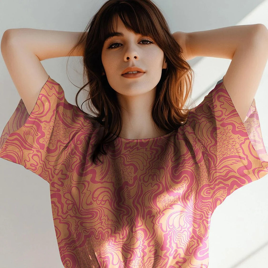 100% Cotton Fine Poplin Ruby The Wanderer by Nerida Hansen per 1/2m