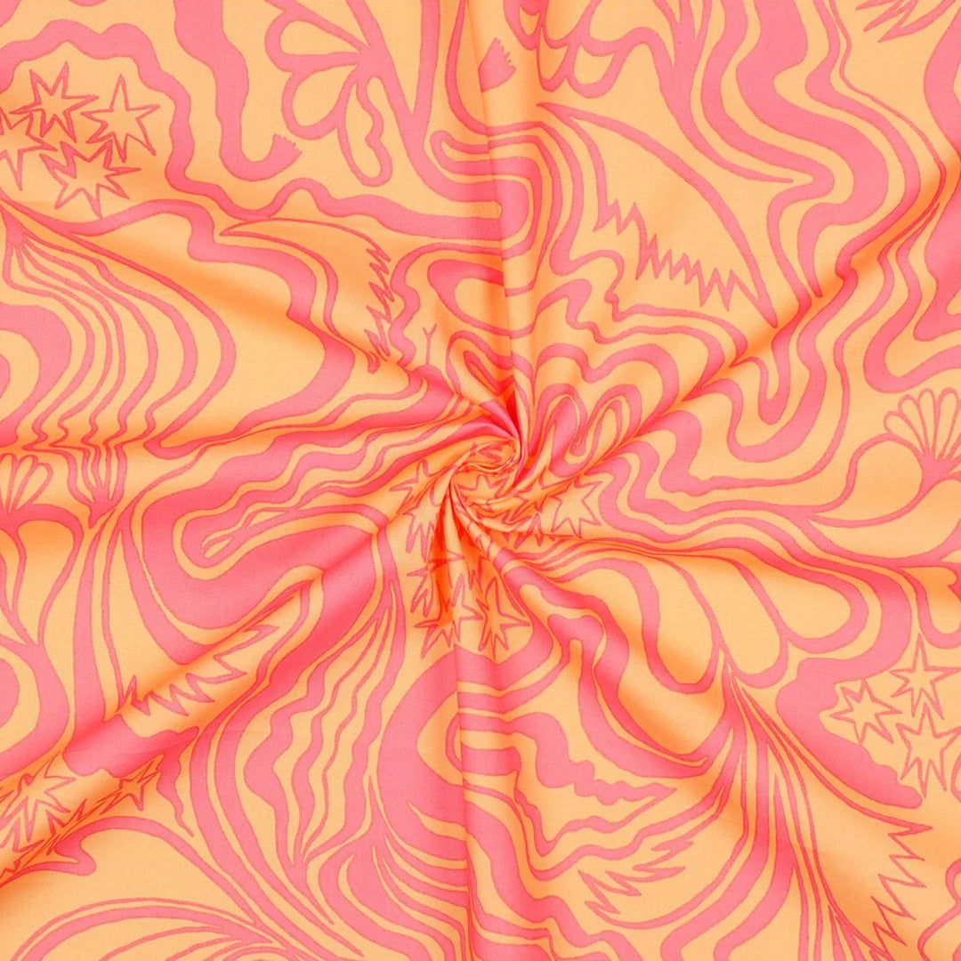 100% Cotton Fine Poplin Ruby The Wanderer by Nerida Hansen per 1/2m