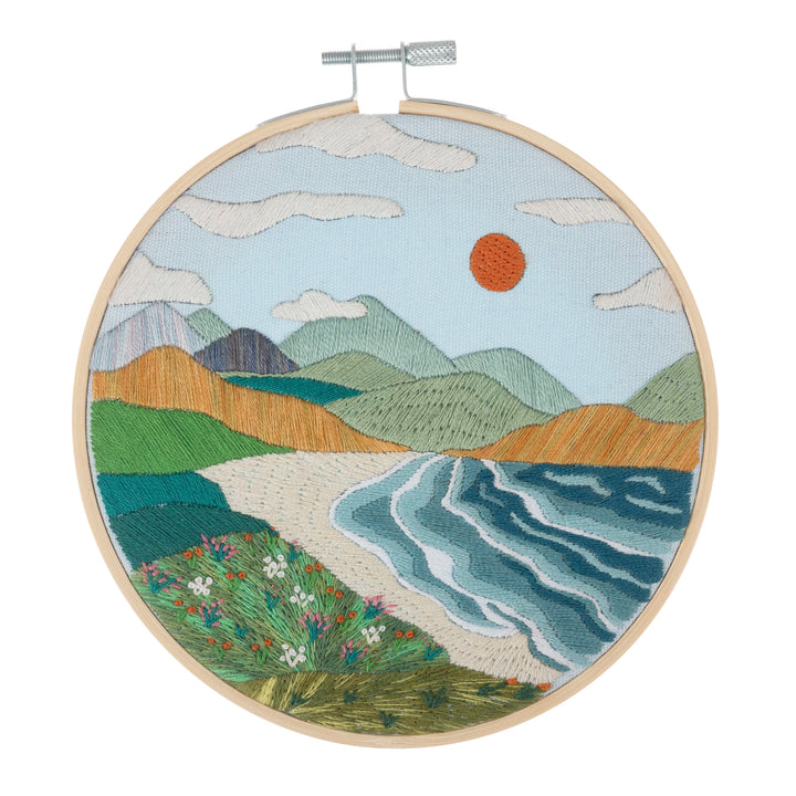 Embroidery Kit with Hoop - Coast