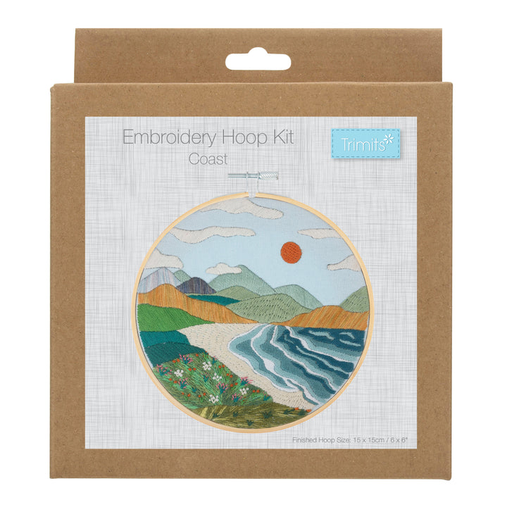 Embroidery Kit with Hoop - Coast