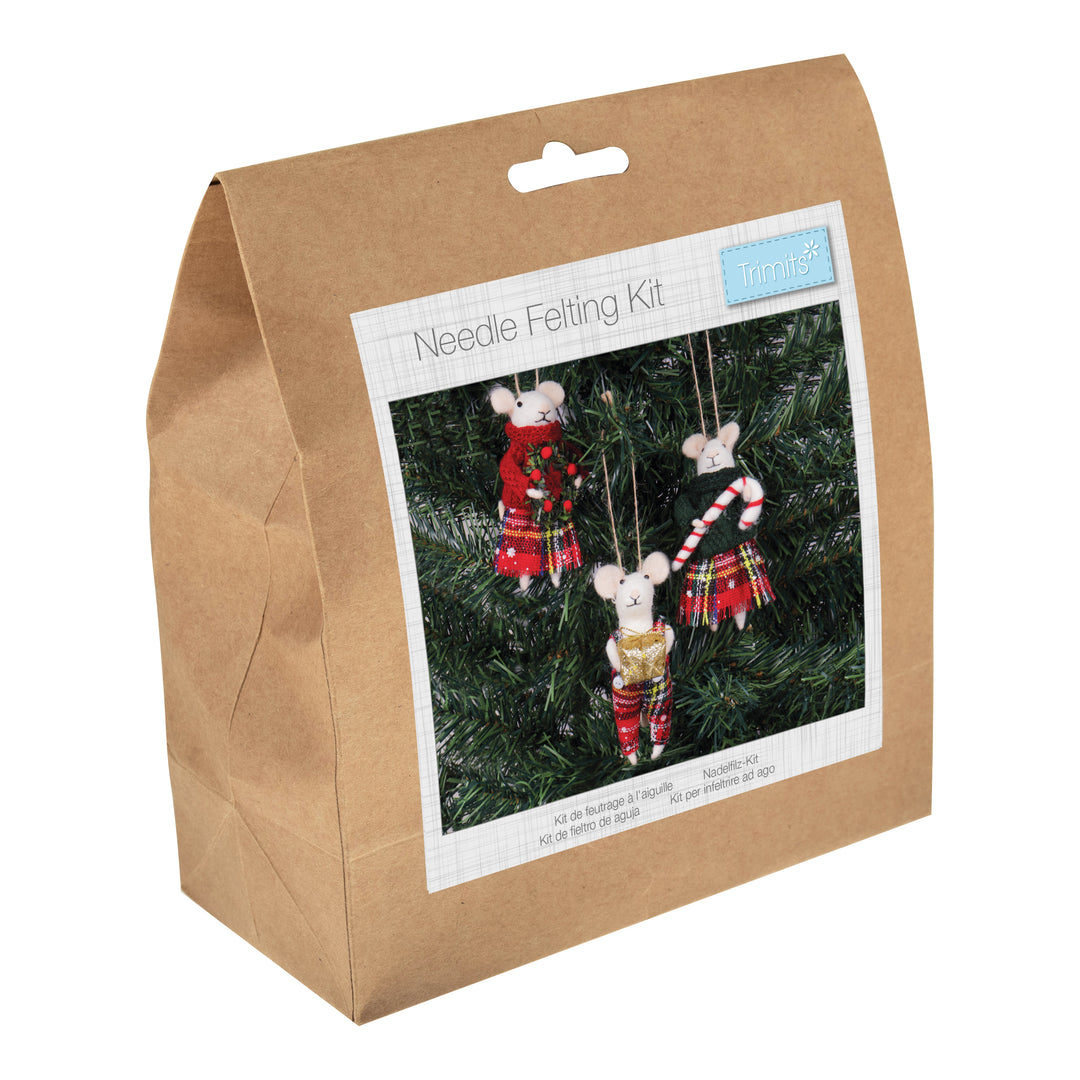 Mouse Fairies 2/3 pk - Trimits MYO Christmas Needle Felting decoration craft kit.