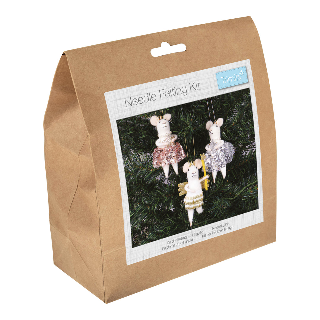 Mouse Fairies 2/3 pk - Trimits MYO Christmas Needle Felting decoration craft kit.
