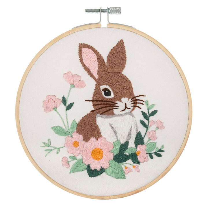 Embroidery Kit with Hoop - Rabbit