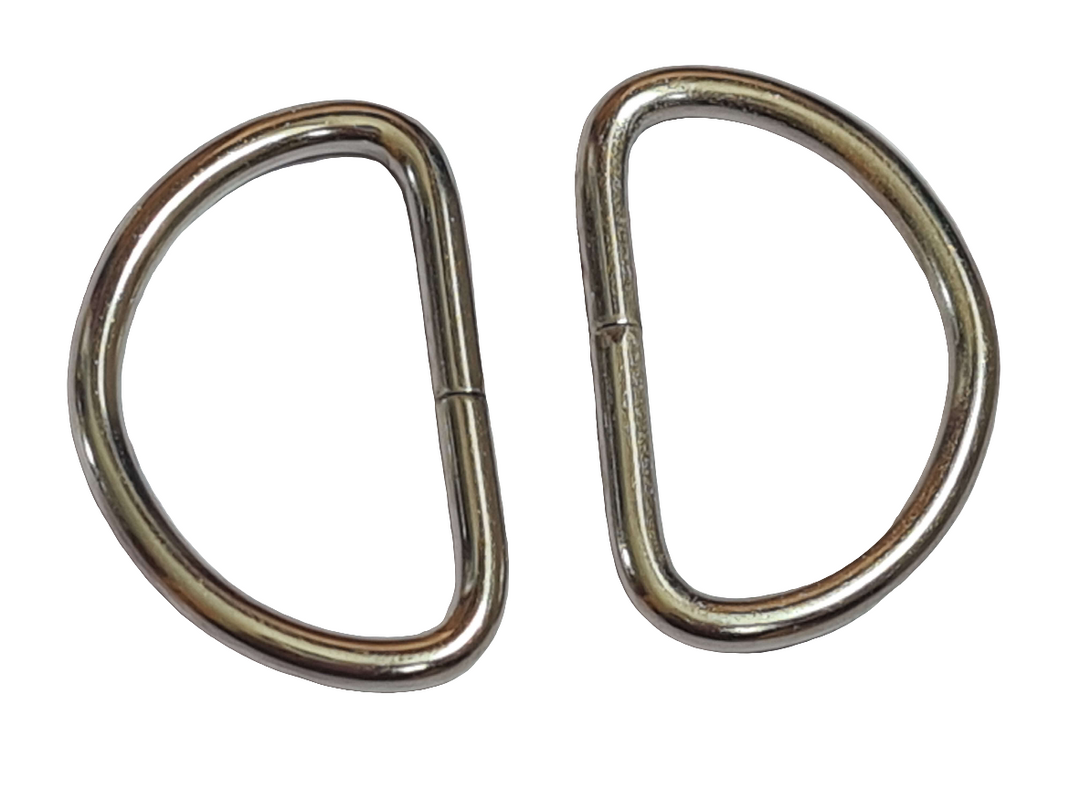 2/4 x Metal D-rings for bag straps, bag making. 19/21/25/32/38 mm.