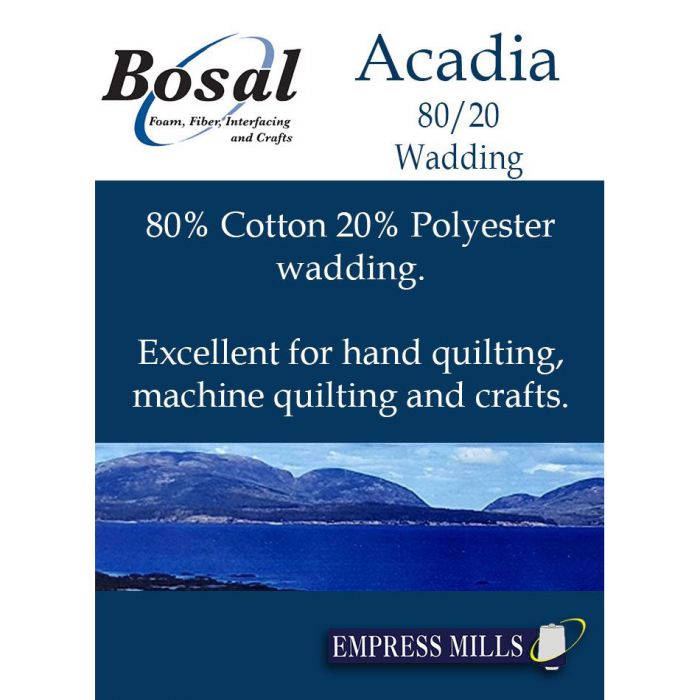 Premium Organic Katahdin Cotton Quilt Batting (wadding) Bosal 96"/120" x .5m