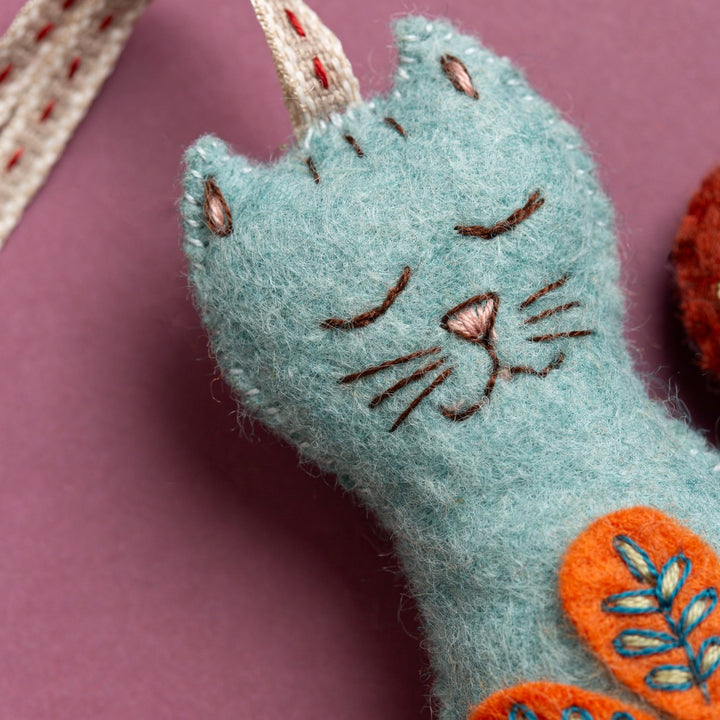Corinne Lapierre, UK - Felt Mini Craft Kit Hanging decoration Folk Cat
