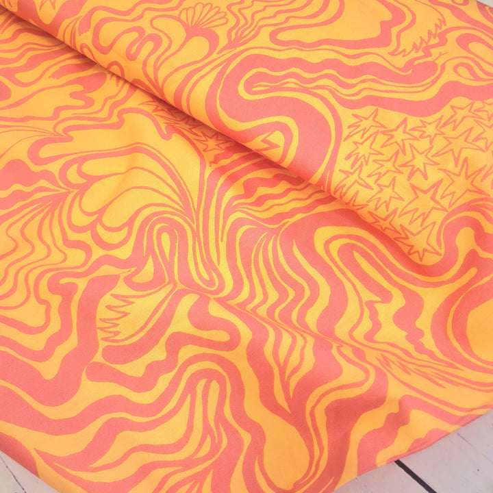 100% Cotton Fine Poplin Ruby The Wanderer by Nerida Hansen per 1/2m