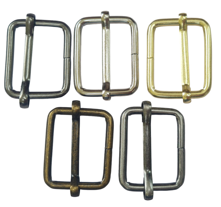 2 x  metal strap slider buckle for bag making and belts. 25/32/38 mm.