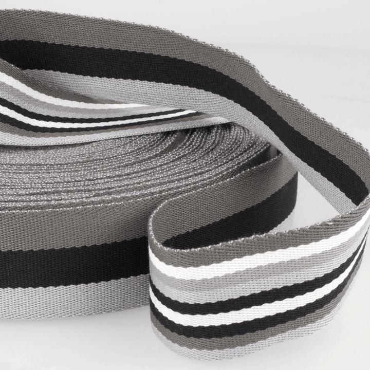 Webbing Double-Sided Stripes: 40mm wide bag strapping. Various colours. Per metre.