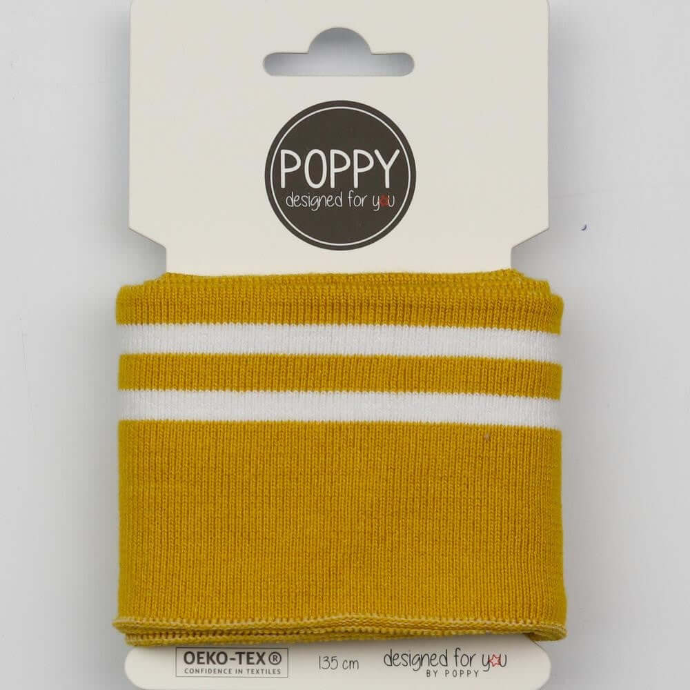 Double Stripe Cuffing By Poppy. OEKO-TEX cotton Knit Fabric: cuffs and waistbands.