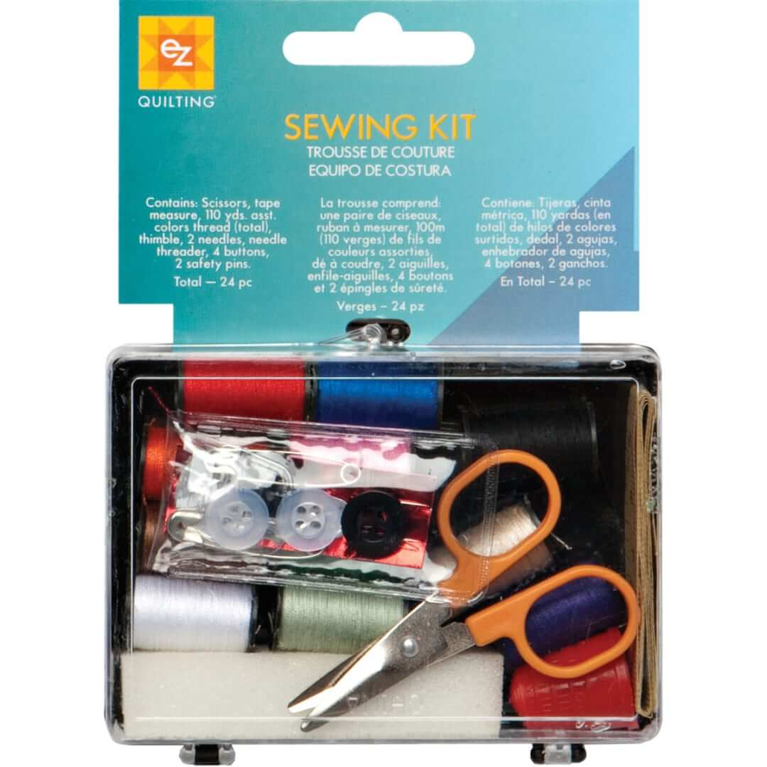 EZ Quilting Sewing kit, mini travel, camping sewing kit. 24 pieces