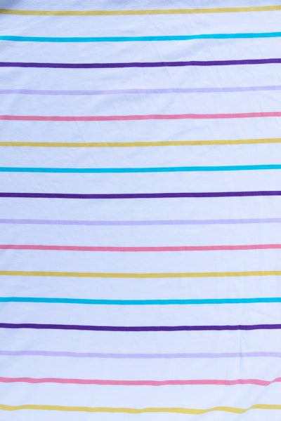 Tilly and the Buttons White Stripe Organic Cotton Jersey Knit Fabric. By the half metre.