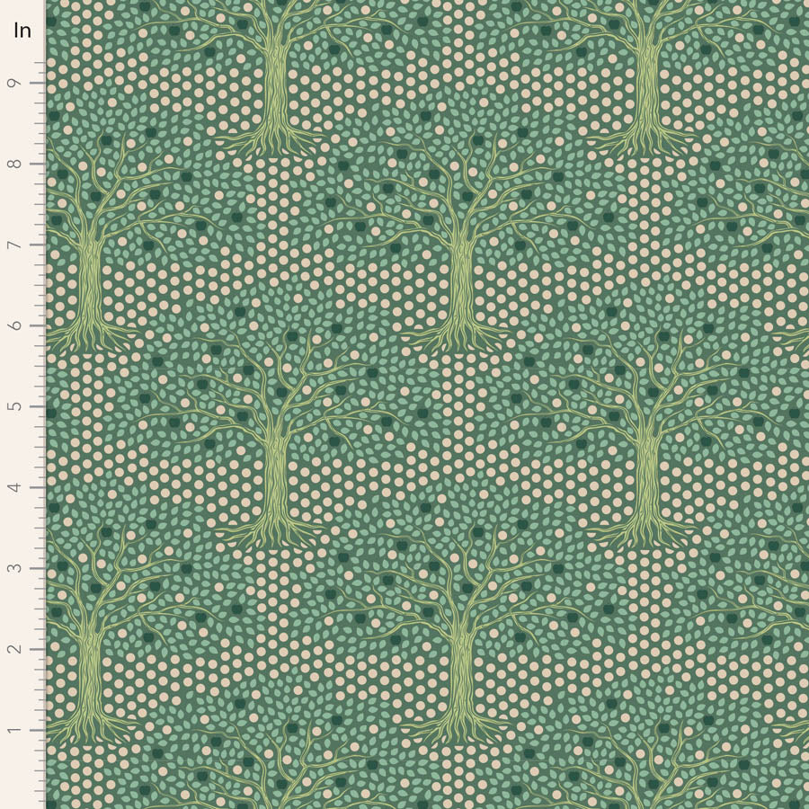 Tilda Hometown fabrics by the Fat quarter - cotton quilting fabric. Green