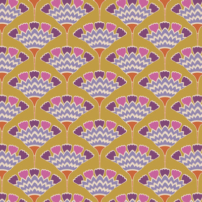 Tilda Pie in the Sky fabrics by the Fat quarter - cotton quilt fabric. Cerise/mustard