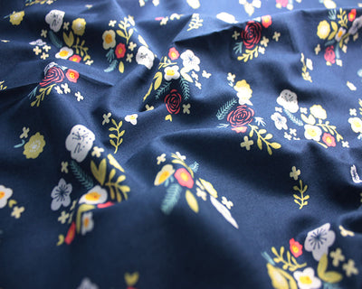 Printed Ditsy Floral Cotton Poplin dress fabric by the half metre.