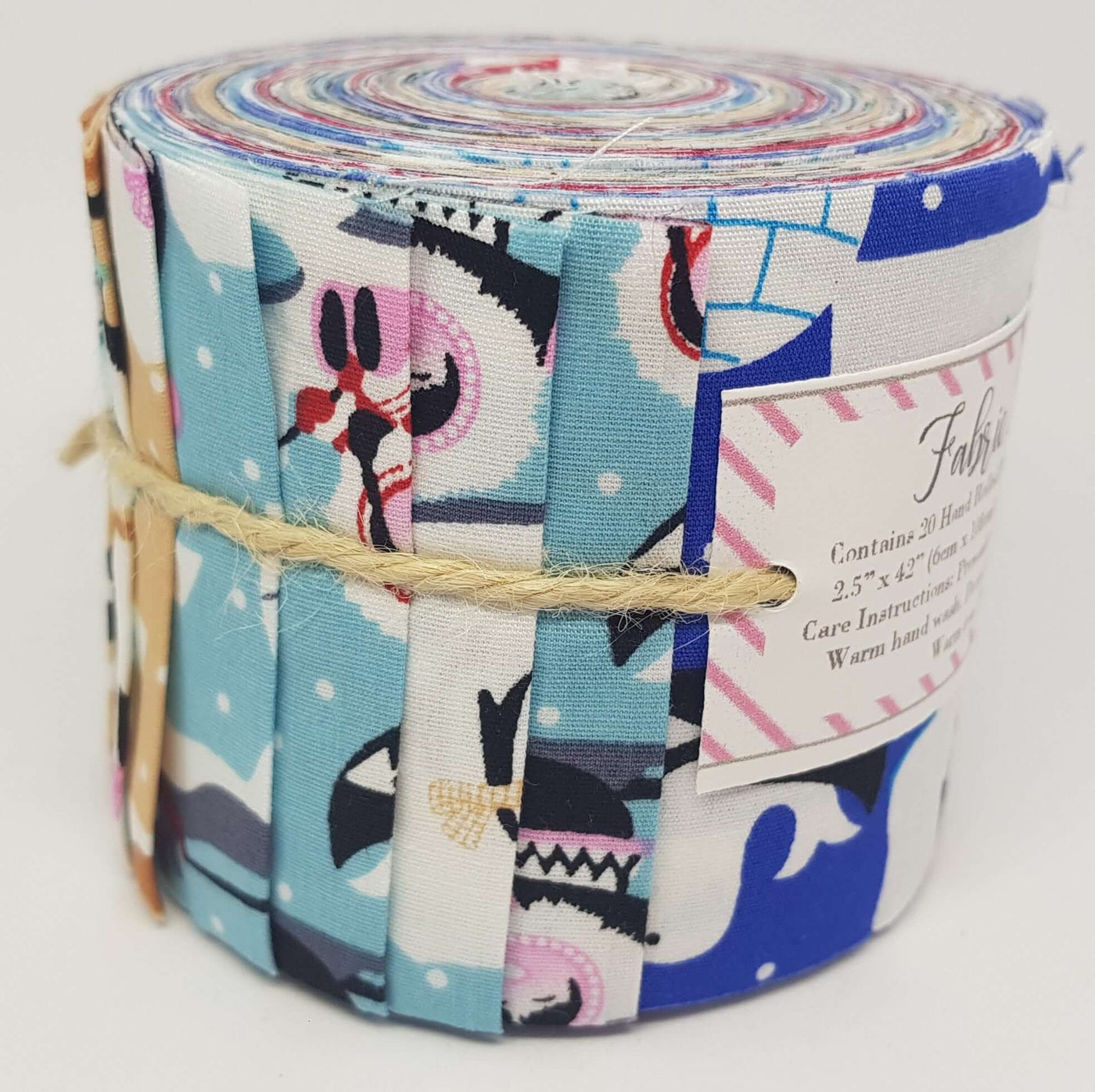 Arctic Fabric Roll /Jelly Roll. 20 piece fabric roll 2.5 x 42". Quilting, crafts. Sledge, ice, igloo patchwork fabric.