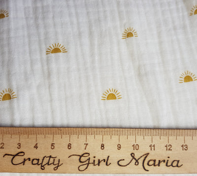 Organic Cotton Double Gauze Muslin Sunshine dress fabric by the half metre.