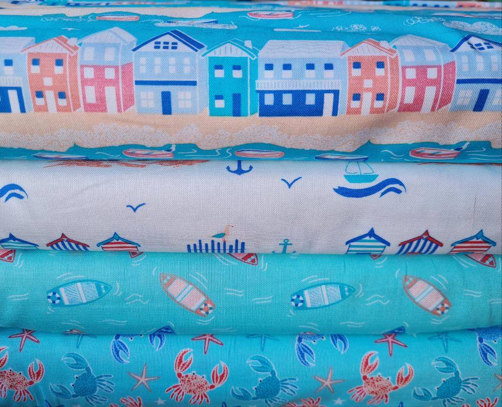 By the Coast: nautical seaside quilting cotton fabric x half metre